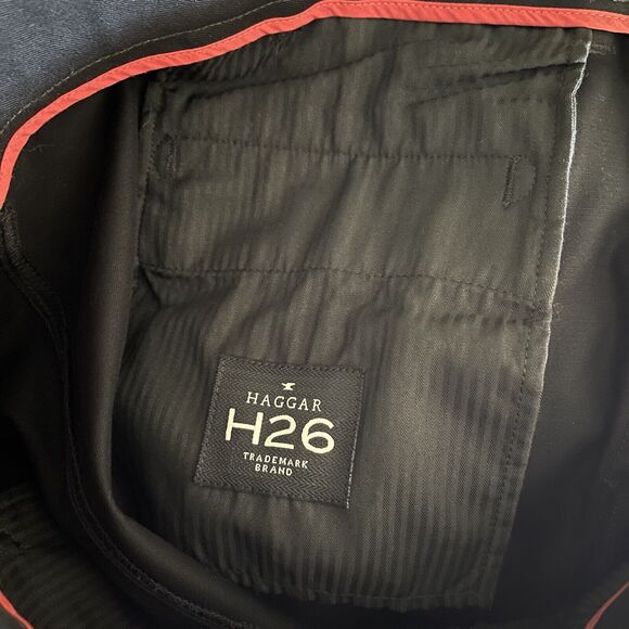 Haggar H26 Men's Straight Fit Trousers Black 40x29 Pants - Picture 9 of 16